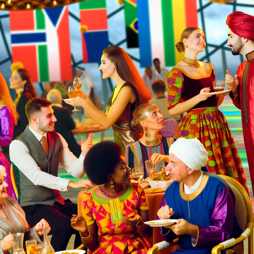 多様な文化背景を持つ人々が交流するイメージ